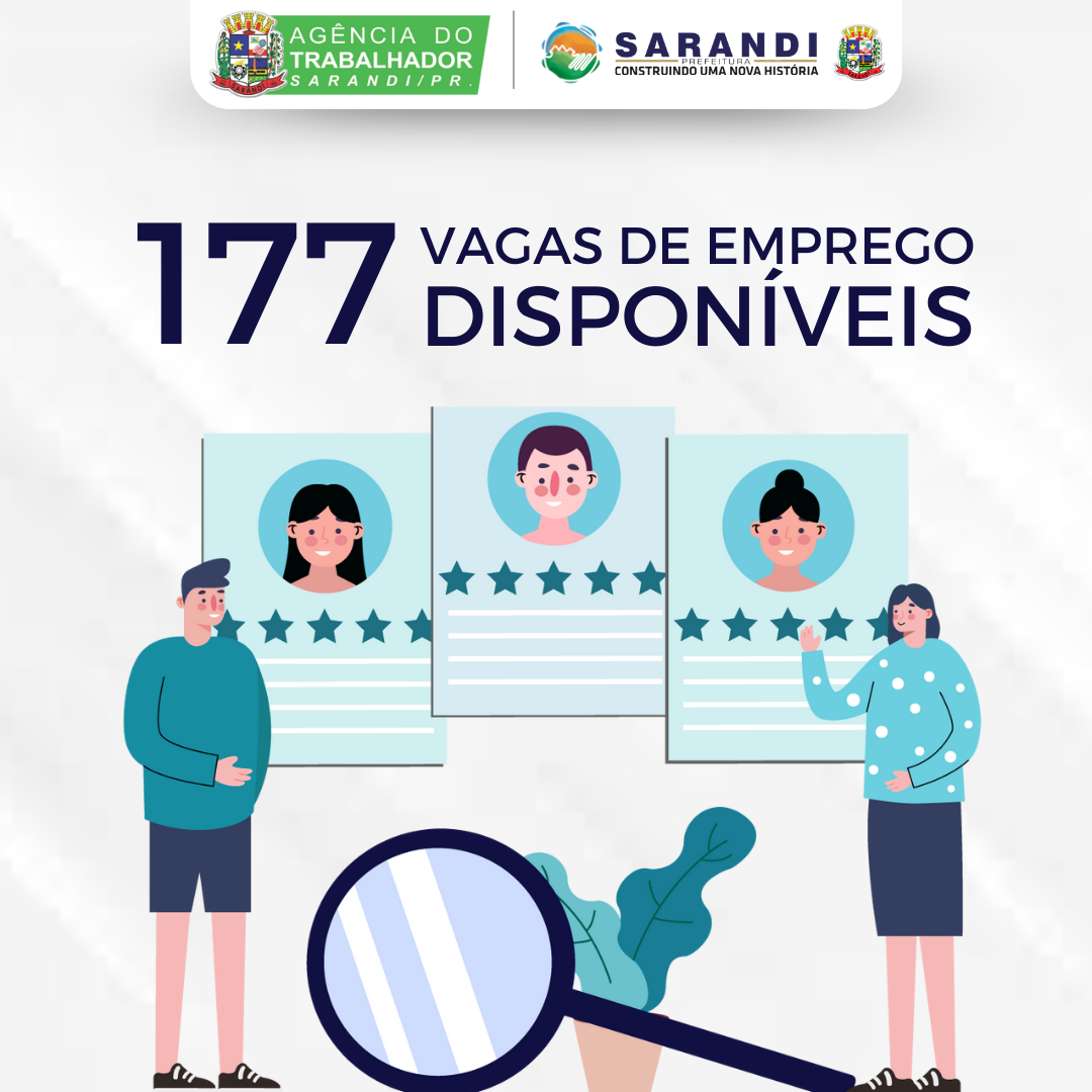 A Agência do Trabalhador de Sarandi tem 177 vagas disponíveis para esta semana